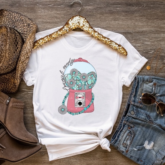 Turquoise cowgirl candy graphic tee - Picture 1 of 3